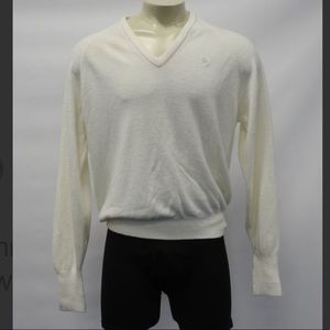 Christian Dior White V-Neck Pullover